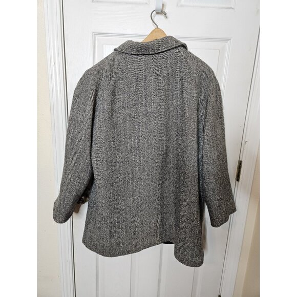 Herman Kay Wool Pea Coat Jacket Gray 3 Button Closure USA VINTAGE 90S 22wp USA - Picture 7 of 12